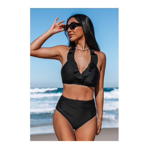 Bild von Stylischer Neckholder-Bikini mit Rüschen: Ideal für den Strand