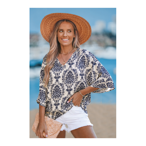 Bild von Elegantes verziertes V-Ausschnitt Strandtop