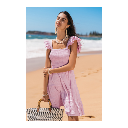 Bild von Lotusrosa gerafftes Minikleid – Ihr femininer Begleiter