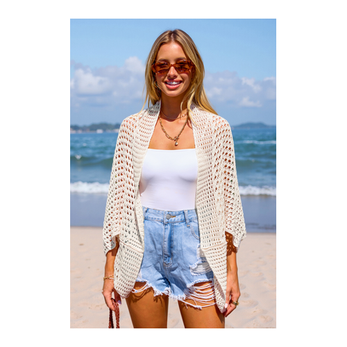 Bild von Gehäkelter Strand-Kimono mit offener Vorderseite