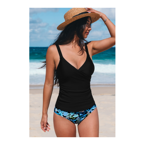 Bild von Stylisches Tankini-Oberteil & Retro Ditsy Bikinihöschen Set