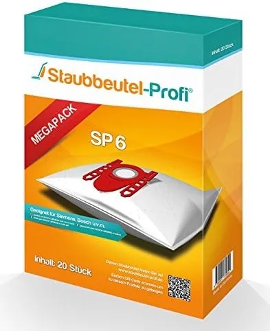 Bild von 20 Staubsaugerbeutel SP6 für Siemens VS06A111
