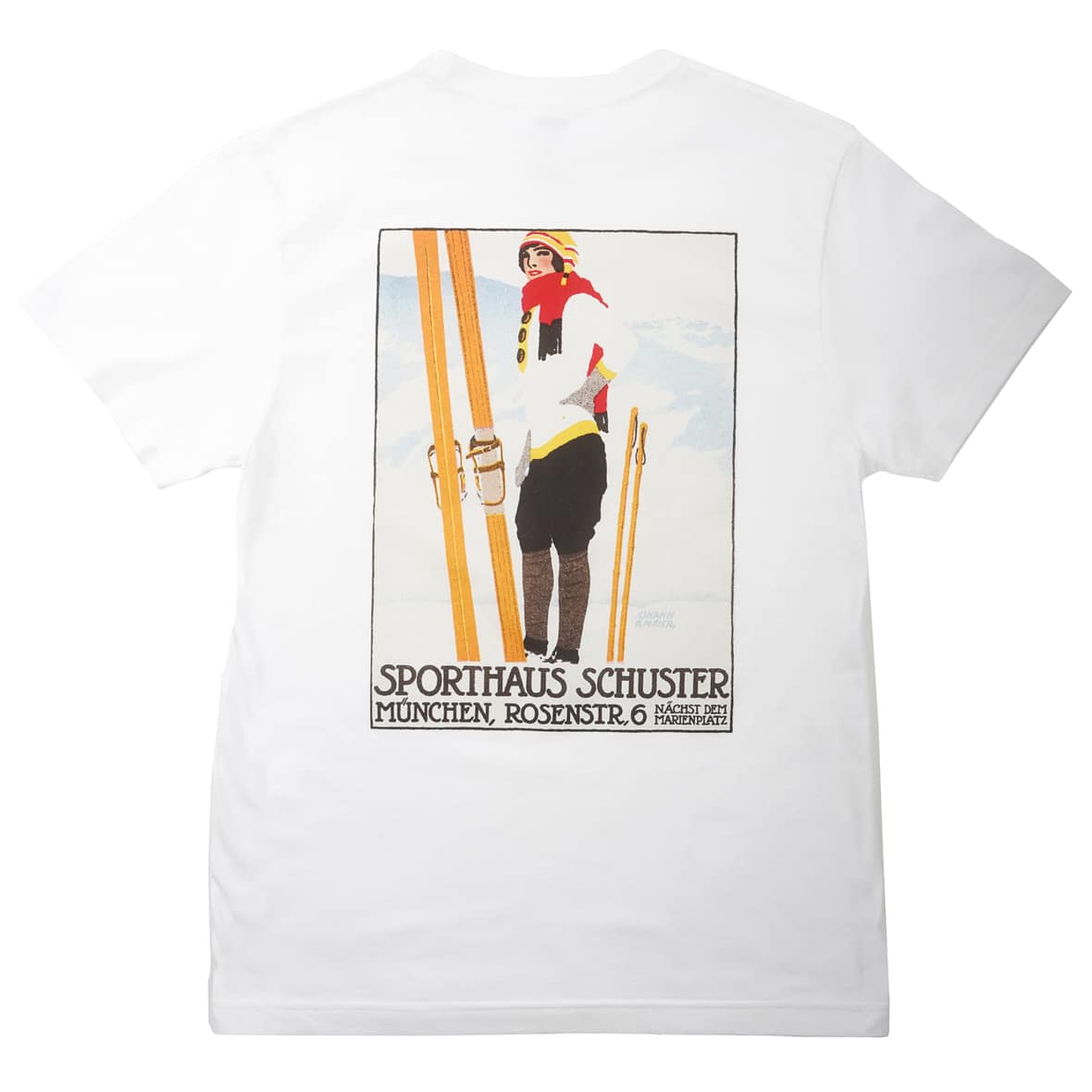 Bild von ASMü Vintage Shirt Skifahrerin 1920 Unisex (Weiß XXL)