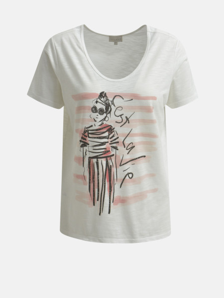 Bild von MILANO ITALY Damen T-Shirt, creme