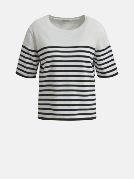 Bild von MILANO ITALY Damen Kurzarmpullover, creme