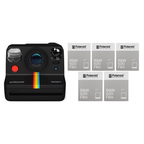 Bild von Polaroid Now+ Gen2 Kamera Schwarz + 600 B&W Film 8x 5er Pack