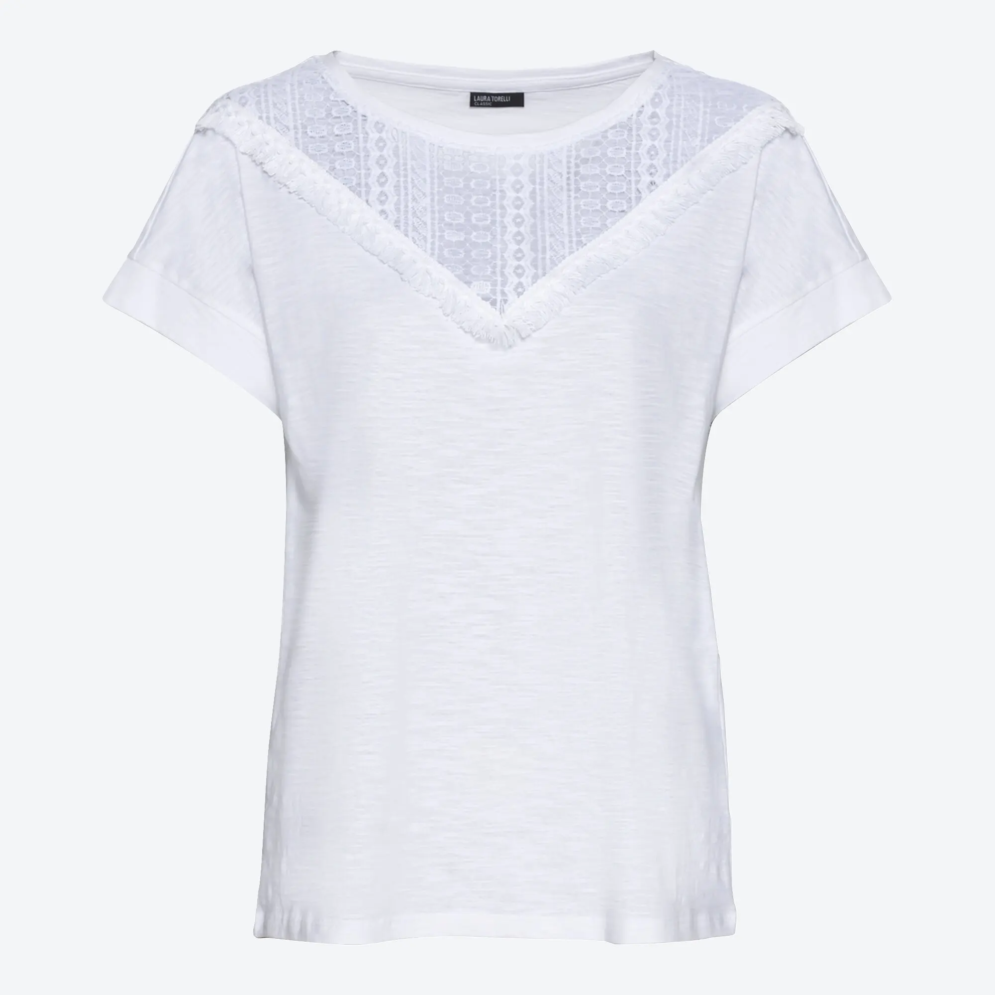 Bild von Damen-T-Shirt mit Makramee-Spitze