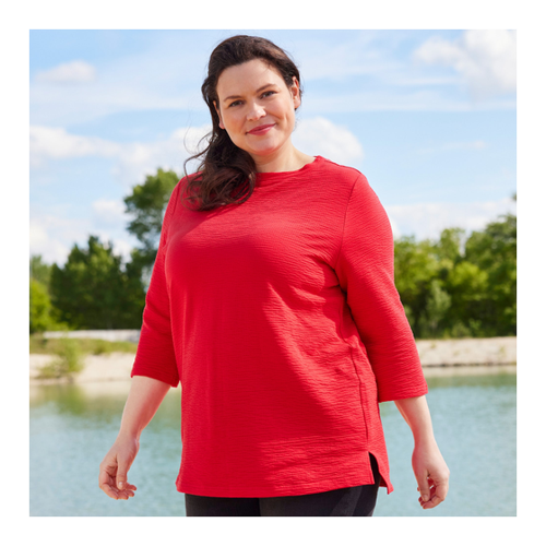 Bild von Damen-Langarmshirt mit Struktur – Eleganz für große Größen