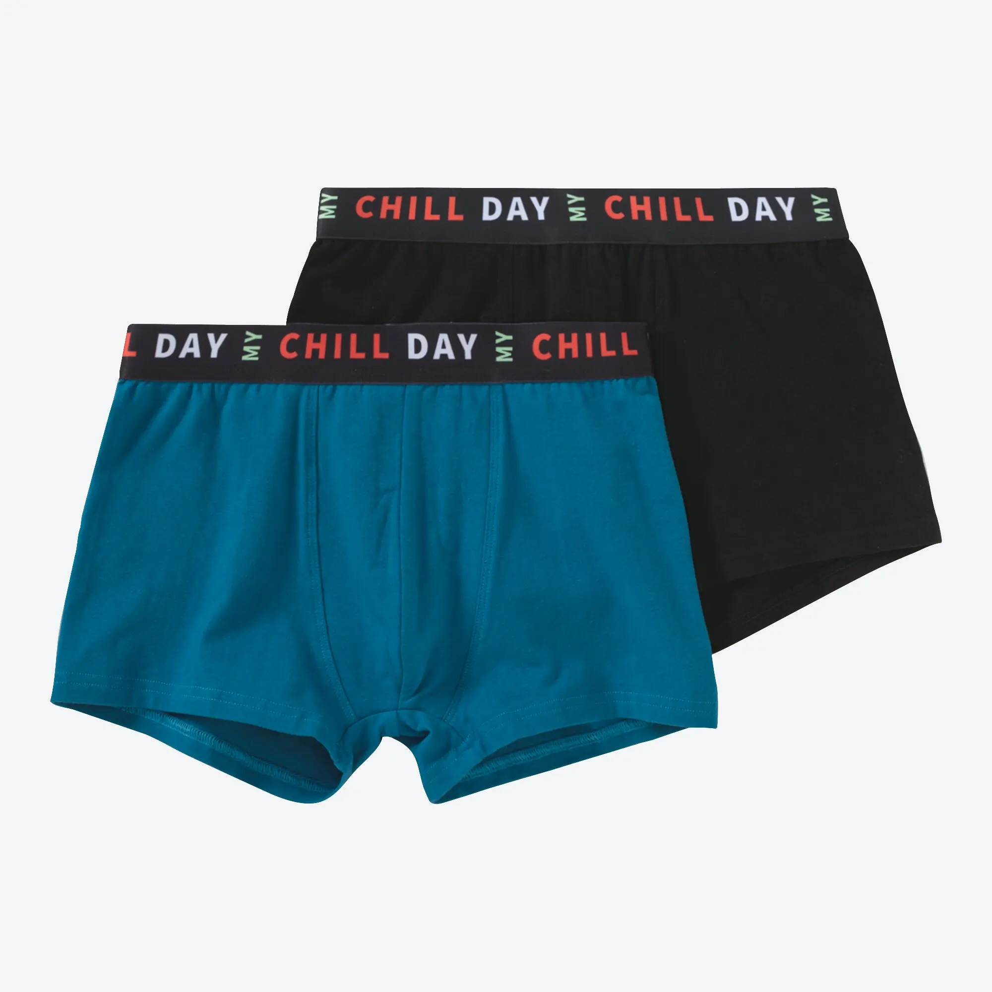 Bild von Teener-Jungen-Retroshorts mit Kontrastbund, 2er-Pack