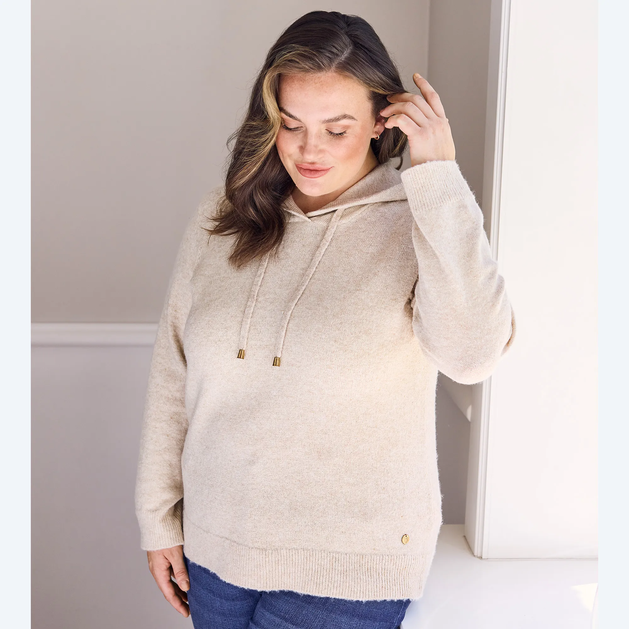 Bild von Damen-Pullover mit Kapuze, große Größen