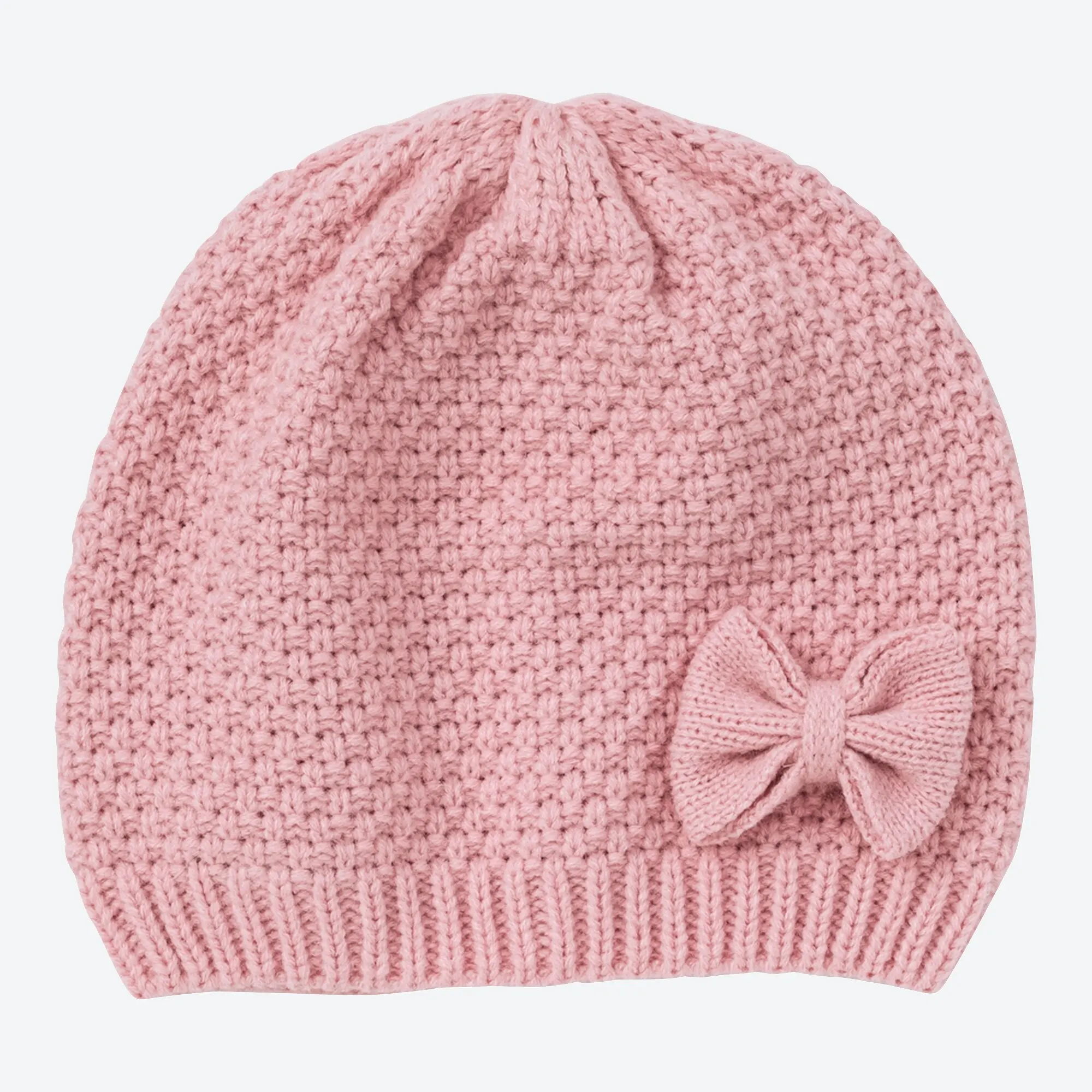 Bild von Kinder-Mädchen-Strickmütze mit Schleife