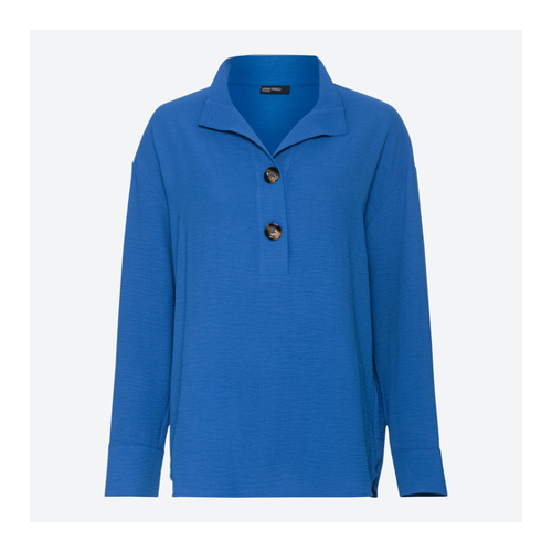 Bild von Damen-Bluse mit Knöpfen in Hornoptik – Vielseitigkeit trifft Eleganz