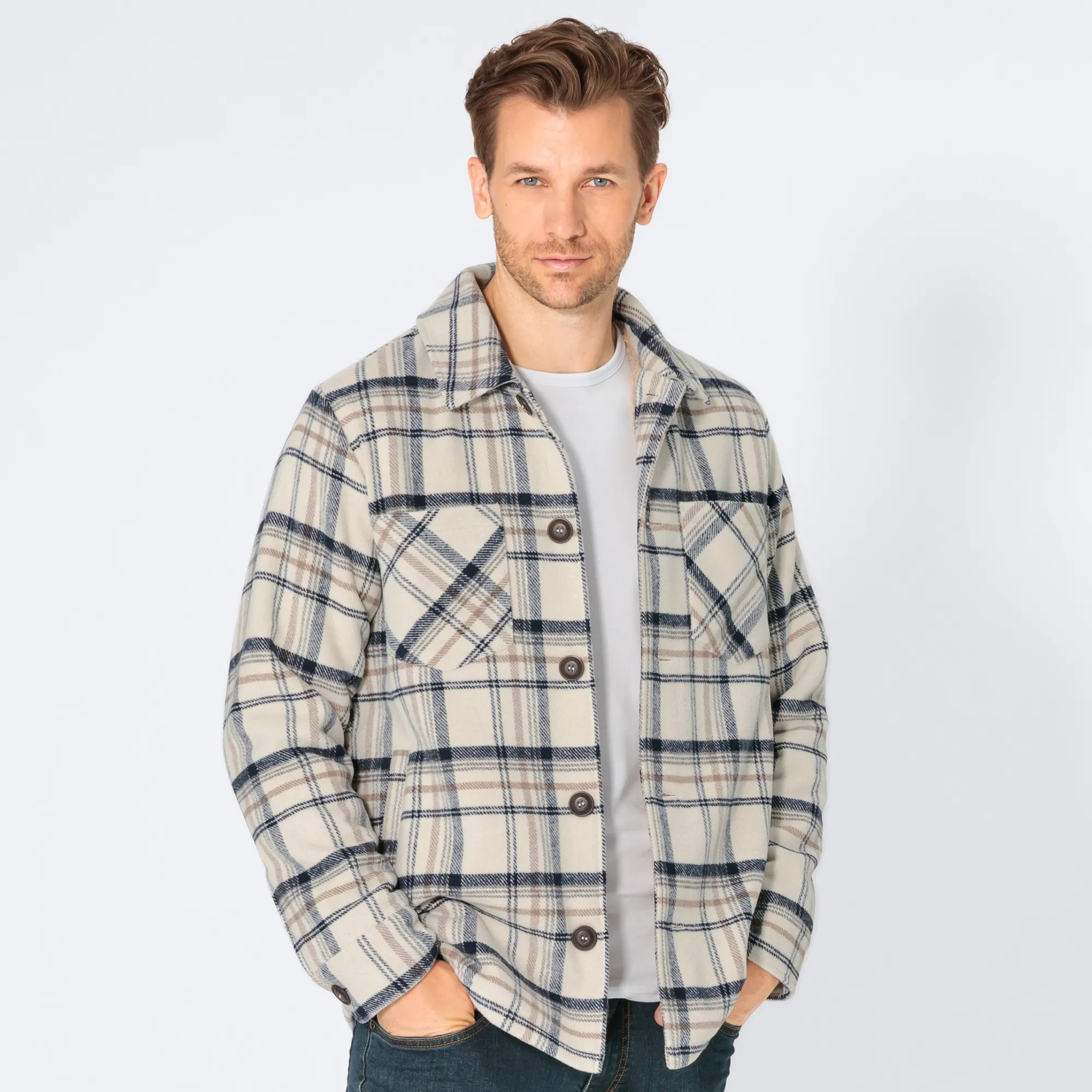 Bild von Herren-Flanell-Hemd mit Teddy-Futter