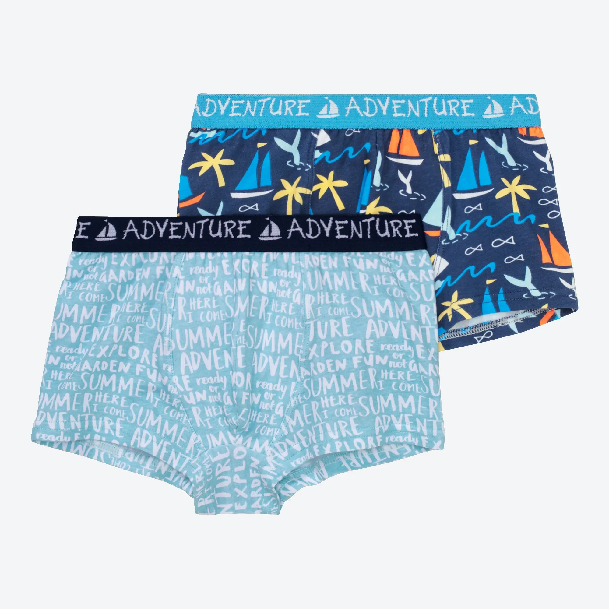 Bild von Kinder-Jungen-Retroshorts mit Kontrastbund, 2er-Pack
