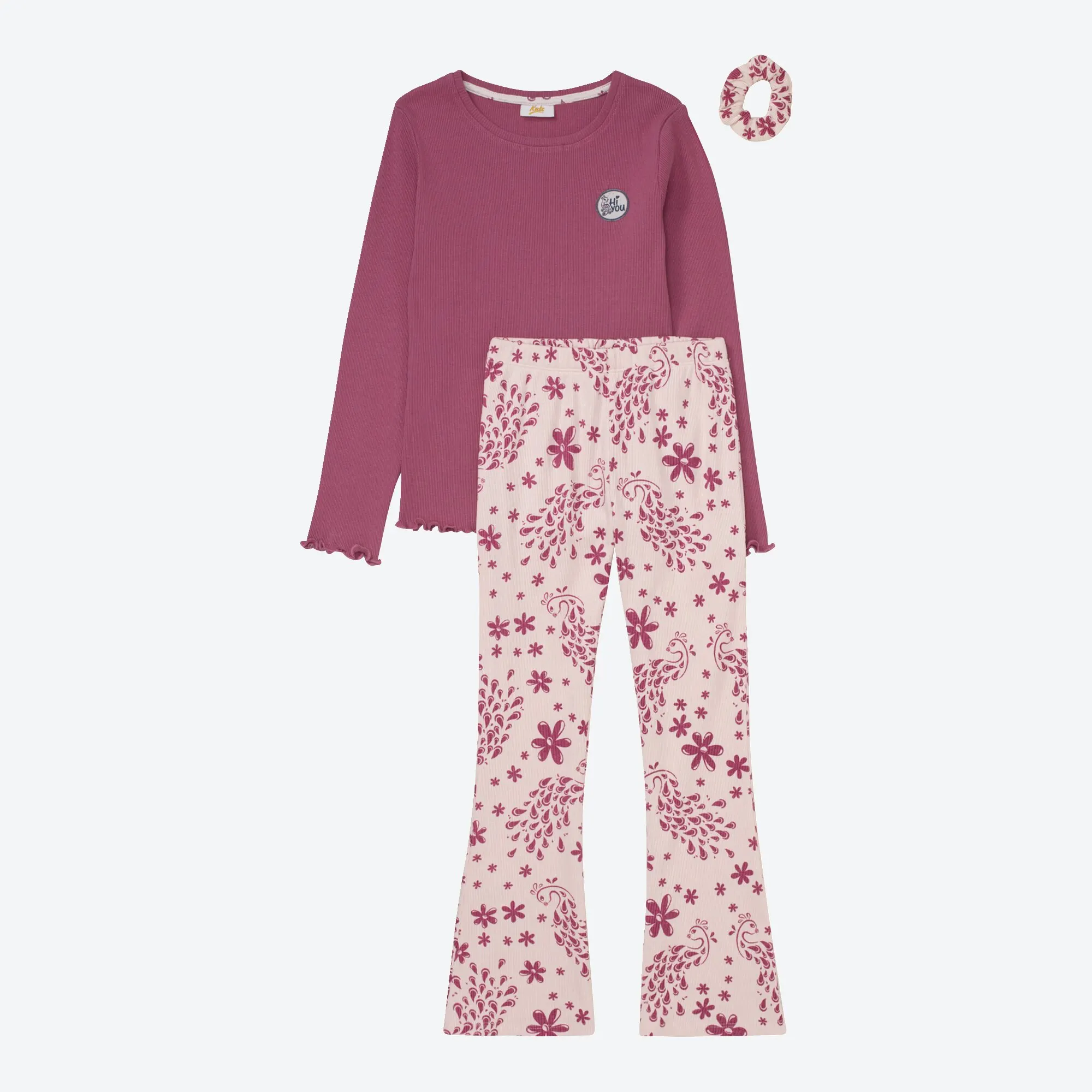Bild von Kinder-Mädchen-Set mit Bootcut-Leggings, 3-teilig