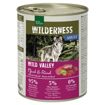 Bild von REAL NATURE WILDERNESS Nassfutter für Hunde Adult Wild Valley Pferd & Rind 6x800 g