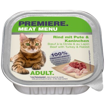 Bild von PREMIERE Meat Menu Adult Rind mit Pute & Kaninchen 16x100 g