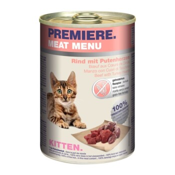 Bild von PREMIERE Meat Menu Kitten Rind & Putenherzen 24x400 g