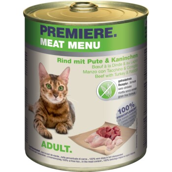Bild von PREMIERE Meat Menu Adult Rind mit Pute & Kaninchen 24x800 g