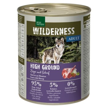 Bild von REAL NATURE WILDERNESS Nassfutter für Hunde Adult Ziege und Schaf 24x800 g