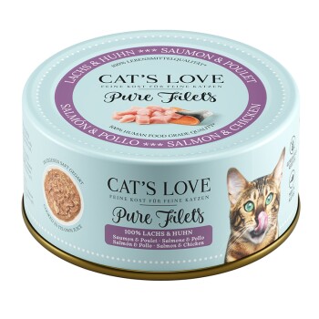 Bild von CAT'S LOVE Nassfutter Katze Adult Pure Filets Lachs & Huhn 6x100 g