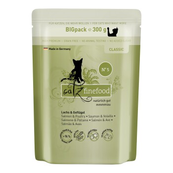 Bild von Catz finefood Nassfutter Katze Classic Adult No. 05 Lachs & Geflügel 12x300 g