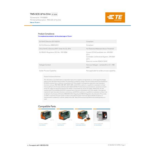 Bild von TE Connectivity 1191830001 - Präzise Verbindungstechnik für Ihre Anwendungen