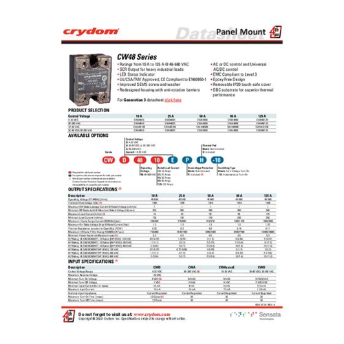 Bild von Crydom Halbleiterrelais CWU4825-10