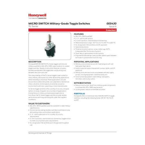 Bild von Honeywell SPS 102TL2-51 Kippschalter - Zuverlässige Steuerung für Ihr Projekt