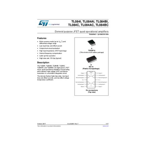 Bild von STMicroelectronics TL084CDT SMD – Ein zuverlässiger Operationsverstärker