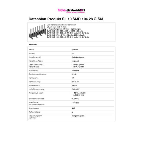 Bild von Fischer Elektronik Stiftleiste (Standard) SL10SMD10428GSM