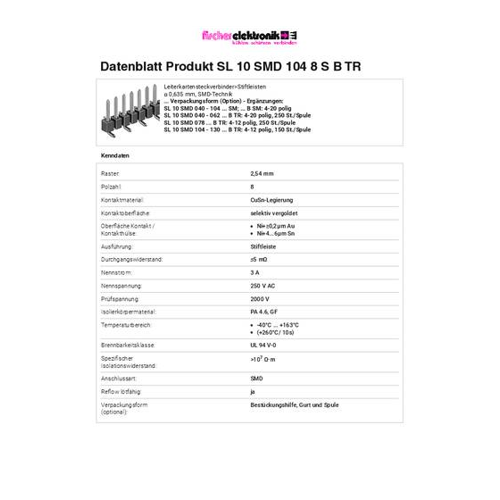 Bild von Fischer Elektronik Stiftleiste (Standard) SL10SMD1048SBTR