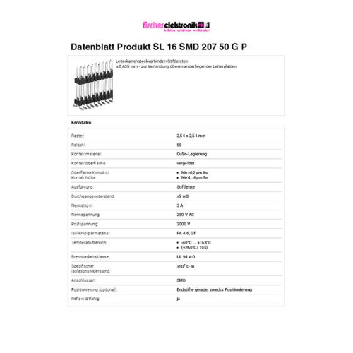 Bild von Fischer Elektronik Stiftleiste (Standard) – SL16SMD20750GP