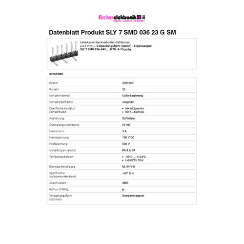 Bild von Fischer Elektronik Stiftleiste (Standard) – Kompakte und zuverlässige Verbindungslösung
