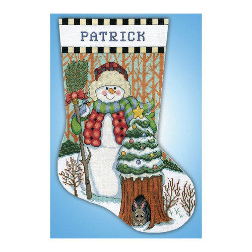 Bild von Design Works Crafts Kreativset Kreuzstich "Weihnachtsstrumpf Schneemann"