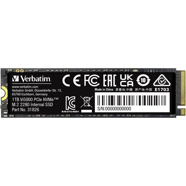 Bild von Verbatim Vi5000 M.2 SSD 1TB PCIe4 NVMe 31826 - SSD - 1.024 GB (31826)
