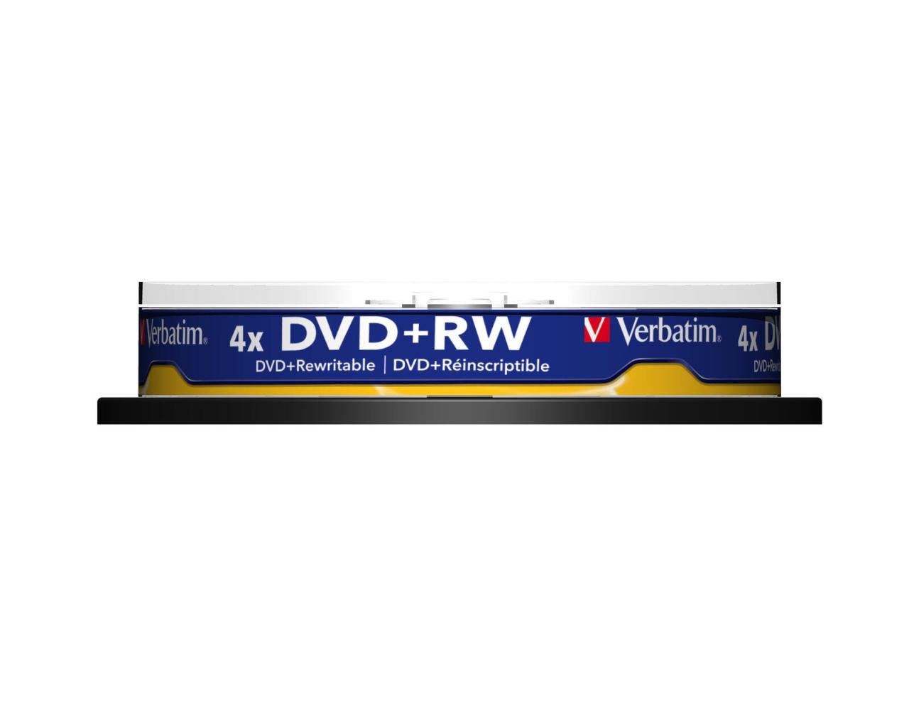 Bild von Verbatim - 10 x DVD+RW - 4,7GB (120 Min.) 4x - mattes Silber - Spindel - Speichermedium (43488)
