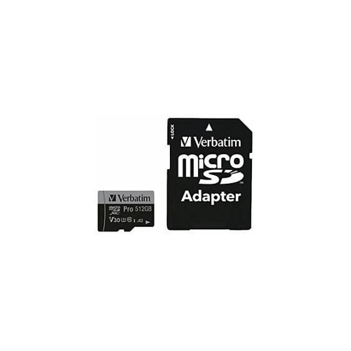 Bild von Verbatim PRO U3 - Flash-Speicherkarte (microSDXC mit SD-Adapter) - 512 GB