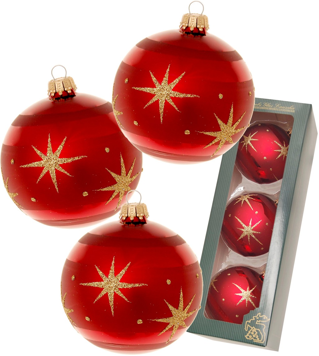 Bild von Weihnachtsbaumkugel KREBS GLAS LAUSCHA "Xmas Night "Komet", 8 cm", rot (bordeaux), Ø:8cm, Glas, Weihnachtsbaumkugeln, Weihnachtsdeko rot, Christbaumschmuck, Christbaumkugeln aus Glas
