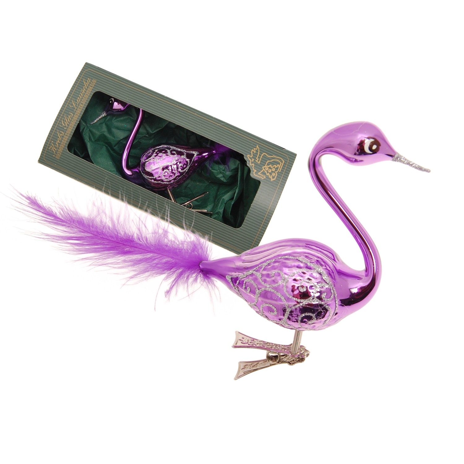 Bild von Krebs Glas Lauscha Weihnachtsornament Lila Schwan 1-tlg. 5cm