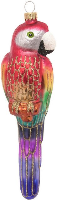 Bild von Krebs Glas Lauscha Christbaumschmuck Papagei (1-tlg), Christbaumschmuck aus Glas, mundgeblasen, handgefertigt, Tierfigur