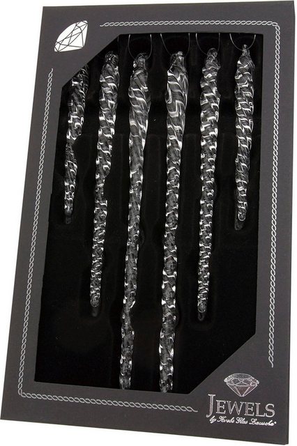 Bild von Krebs Glas Lauscha Christbaumschmuck »Eiszapfen Set, Klarglas«, (Packung, 6 tlg.), Christbaumschmuck aus Glas, mundgeblasen, handgefertigt, Eiszapfen