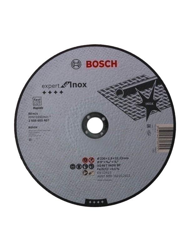 Bild von Bosch Professional 1x Trennscheibe Gerade Expert for Inox - Rapido (AS 46 T INOX BF, Ø 230 mm, 1.9 mm, Zubehör Winkelschleifer)