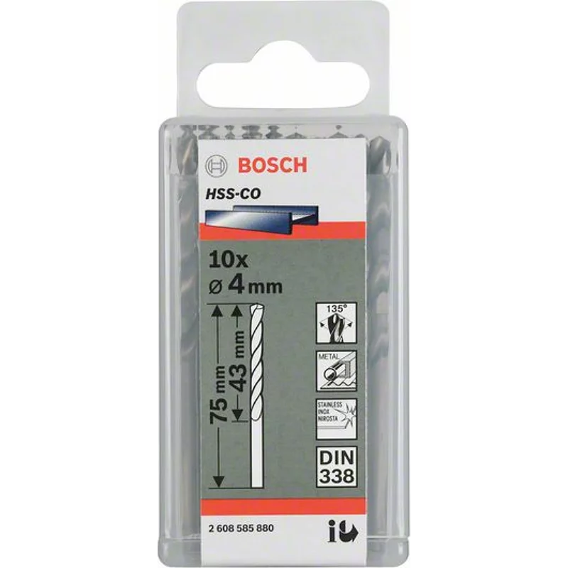 Bild von Bosch Metallbohrer (10x) HSS-Co DIN 338 2.8x33x61