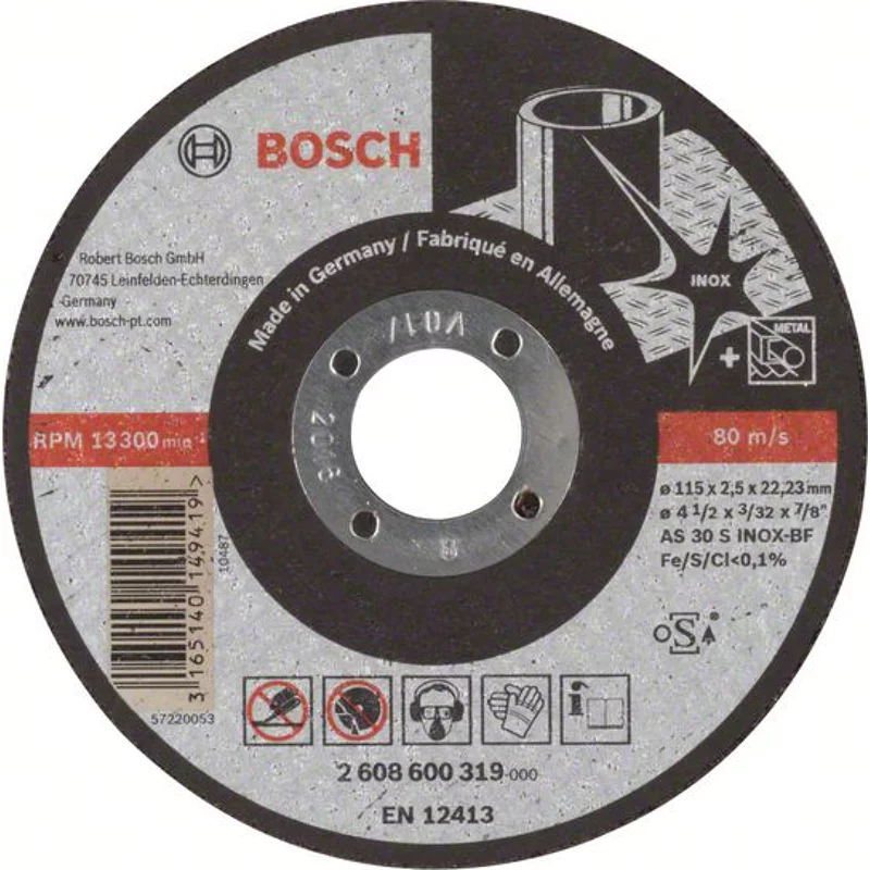 Bild von Bosch Trennscheibe 115X2;5 mm f. INOX ger.