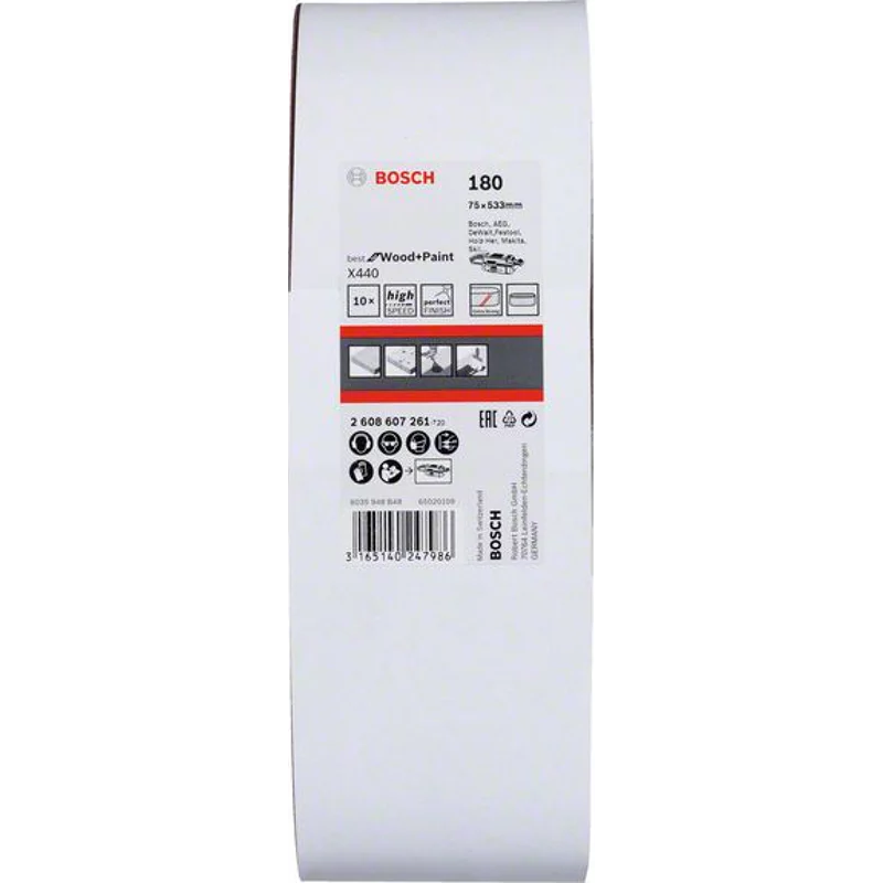 Bild von Bosch Accesorios Schleifband Für Holz Körnung 180 75x533 Mm 10 Einheiten