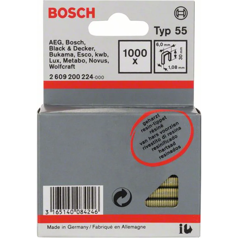Bild von Bosch 1000 Tackerklammern 30/6mm Typ55