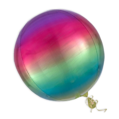 Bild von Faszinierender Orbz Folienballon "Regenbogen" – Kugelrund und farbenfroh