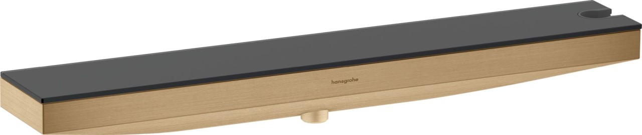 Bild von Hansgrohe Rainfinity	1x Wandanschluss	integrierte Haltefunktion	Anschlusswinkel aus Metall	für Brausehalter auf der rechten Seite	Ablage aus Sicherheitsglas	Oberfläche der Ablage bei Farbvariante -000 = spiegelglas, bei Farbvariante -700 = graphitfarben, satiniert	Rückflussverhinderer	Schlauchmutter: für Brauseschläuche mit beidseitig konischer Mutter	500 mm Ablagefläche