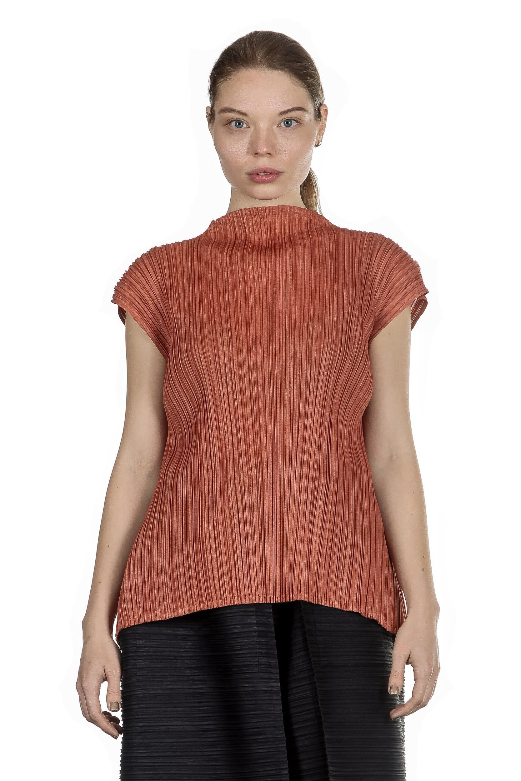 Bild von Pleats Please Issey Miyake Plissee Top kupfer